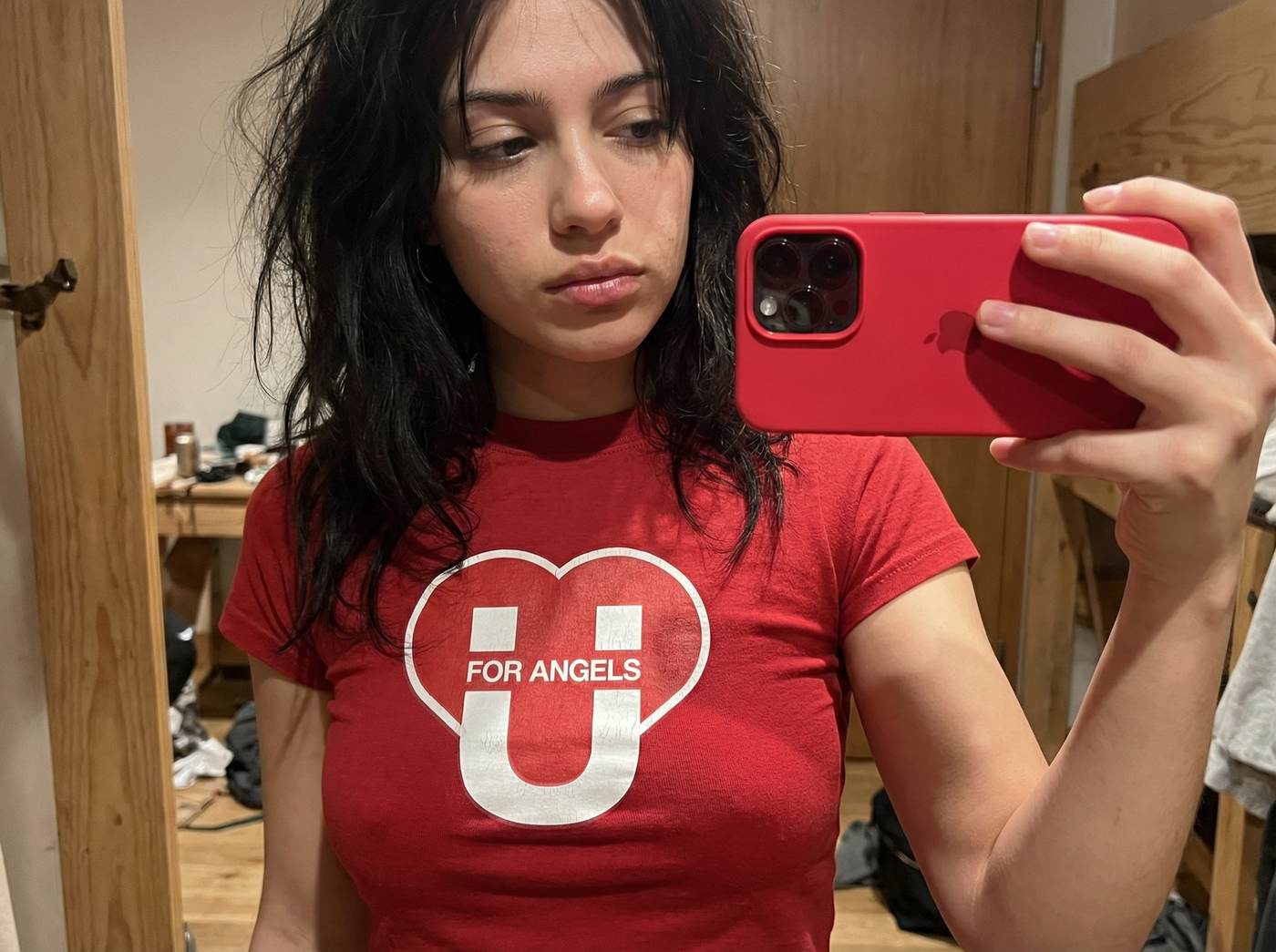 Uniform for Angels red fitting room campaign